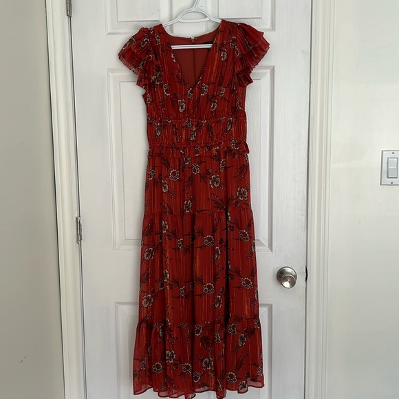 Ann Taylor shimmery floral maxi dress - Picture 2 of 4